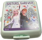 Beslenme Kutusu 4 Bölmeli Frozen Mint Yeşili Renk Kız Figürlü 1 Adet Yemek Saklama Kabı Beslenme Çantası
