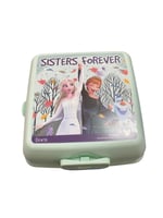 Beslenme Kutusu 4 Bölmeli Frozen Mint Yeşili Renk Kız Figürlü 1 Adet Yemek Saklama Kabı Beslenme Çantası