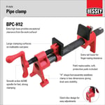 Bessey BPC-H12 Boru Kelepçeleri, 1,27 cm, H-Stil, Kırmızı