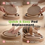 Best Pet Supplies Aktif Oyun için Scratch and Spin Kedi Scratcher Yedek Pedleri, Doğal Geri Dönüştürülmüş Oluklu Mukavva, Davranışları Destekler, Stresi Azaltır - 5 Adet