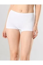 Bestin Kadın Beyaz Dikişsiz In Yapmaz Boxer Külot