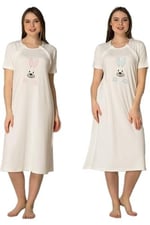 Bestin Kadın Mavi Tavşanlı Spor Hamile Lohusa Gecelik Takımı