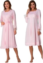 Bestin Kadın Pembe Sabahlıklı Hamile Lohusa Gecelik Takımı, XL, DT2055EF-869BST0007639