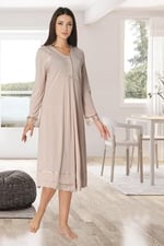 Bestin Kadın Vizon Dantelli Hamile Lohusa Gecelik, S, C2423EF-89C0018316074