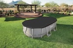 Bestway Flowclear PVC branda, gri, Power Steel havuz için - Seçenekler: 396 x 185 cm (Kare), 424x250x100 cm...