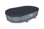 Bestway Flowclear PVC branda, gri, Power Steel havuz için - Seçenekler: 396 x 185 cm (Kare), 424x250x100 cm...