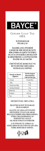 Beta Bayce Opa Siyah Çay 250 gr