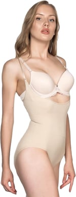 Beyaz Dikişsiz Göğüsü Açık Lohusa Body Slip Korse