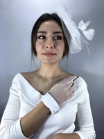 Beyaz Eldiven Ve Beyaz Vualet Nikah Takımı
