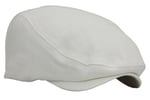Beyaz Kasket Pamuklu London Flat Cap Şapka