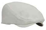 Beyaz Kasket Pamuklu London Flat Cap Şapka