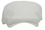 Beyaz Kasket Pamuklu London Flat Cap Şapka