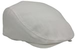 Beyaz Kasket Pamuklu London Flat Cap Şapka