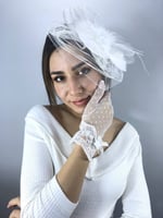 Beyaz Puantiyeli Eldiven Ve Beyaz Vualet Takımı