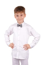 Beyaz Saten Klasik Erkek Çocuk Gömlek