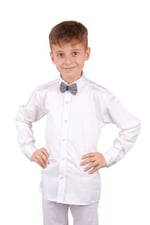 Beyaz Saten Klasik Erkek Çocuk Gömlek