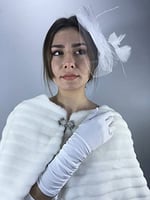 Beyaz Saten Uzun Eldiven Ve Beyaz Vualet Nikah Takımı