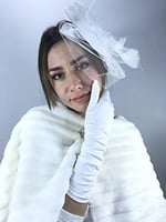 Beyaz Saten Uzun Eldiven Ve Beyaz Vualet Nikah Takımı
