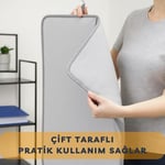 Beylini Buharlı Dikey Ütü Matı 5 Katman Asılabilir Yanmaz Çift Taraflı Dayanıklı Keçeli Buharlı Ütü Bezi Gri 50X80 cm