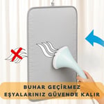 Beylini Buharlı Dikey Ütü Matı 5 Katman Asılabilir Yanmaz Çift Taraflı Dayanıklı Keçeli Buharlı Ütü Bezi Gri 50X80 cm