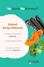 Beyorganik Organik Sebzeli Burgu Makarna (Brokoli-Siyah Havuç-Balkabak)240Gr (Beyaz Kraft)