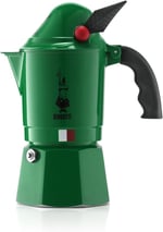 Bialetti 2762 Moka Express Alpina (Dağ Avcıları Korpları) Espresso Pişirici, Alüminyum, Yeşil