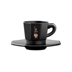 Bialetti - 4'lü Espresso Fincan Seti - Sekizgen Tasarım - Siyah Renk - Porselen - Seçenekler: Klasik, 4 fincan siyah/beyaz