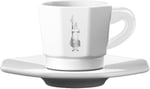 Bialetti - 4'lü Espresso Fincan Seti - Sekizgen Tasarım - Beyaz Renk - Porselen