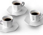 Bialetti - 4'lü Espresso Fincan Seti - Sekizgen Tasarım - Beyaz Renk - Porselen