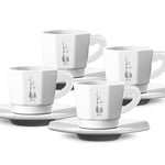 Bialetti - 4'lü Espresso Fincan Seti - Sekizgen Tasarım - Beyaz Renk - Porselen