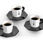 Bialetti - 4'lü Espresso Fincan Seti - Sekizgen Tasarım - Siyah Beyaz Karma Renk - Porselen - Seçenekler: 4 fincan siyah/beyaz, Klasik