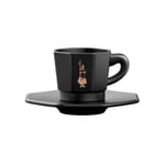 Bialetti - 4'lü Espresso Fincan Seti - Sekizgen Tasarım - Siyah Renk - Porselen - Seçenekler: Klasik, 4 fincan siyah/beyaz
