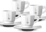 Bialetti - 4'lü Espresso Fincan Seti - Sekizgen Tasarım - Beyaz Renk - Porselen