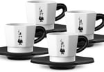 Bialetti - 4'lü Espresso Fincan Seti - Sekizgen Tasarım - Siyah Beyaz Karma Renk - Porselen - Seçenekler: 4 fincan siyah/beyaz, Klasik