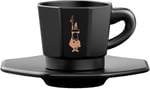 Bialetti - 4'lü Espresso Fincan Seti - Sekizgen Tasarım - Siyah Renk - Porselen - Seçenekler: Klasik, 4 fincan siyah/beyaz