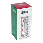Bialetti - 4'lü İstiflenebilir Cappuccino Fincan Seti - Karma Renkli - Porselen