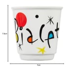 Bialetti - 4'lü Moka Kahve Bardak Seti - Kulpsuz Kahve Shot Bardağı - Bicchierini - Karma Renk - Arte Desen Serisi - Porselen