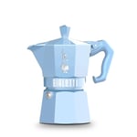 Bialetti - Moka Exclusive: 3 Cups Ocak Üstü Espresso Pişirici - 130ml - Mavi Renk - Alüminyum Gövde - Patentli Güvenlik Valfi - Tüm Ocak Türleri İçin Uygundur (İndüksiyon Hariç)