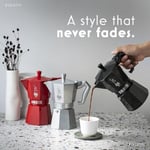 Bialetti - Moka Exclusive: 3 Cups Ocak Üstü Espresso Pişirici - 130ml - Kırmızı Renk - Alüminyum Gövde - Patentli Güvenlik Valfi - Tüm Ocak Türleri İçin Uy - Seçenekler: 3 Cups - 130ml, 6 Cups - 270ml