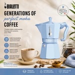Bialetti - Moka Exclusive: 3 Cups Ocak Üstü Espresso Pişirici - 130ml - Mavi Renk - Alüminyum Gövde - Patentli Güvenlik Valfi - Tüm Ocak Türleri İçin Uygundur (İndüksiyon Hariç)