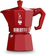Bialetti - Moka Exclusive: 3 Cups Ocak Üstü Espresso Pişirici - 130ml - Kırmızı Renk - Alüminyum Gövde - Patentli Güvenlik Valfi - Tüm Ocak Türleri İçin Uy - Seçenekler: 3 Cups - 130ml, 6 Cups - 270ml
