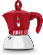 Bialetti - Moka Exclusive İndüksiyon: 2 Cups Ocak Üstü Espresso Pişirici - 100ml - Kırmızı Renk - Alt Hazne: Dış Paslanmaz Çelik İç Alüminyum - İndüksiyon  - Seçenekler: 2 Cups - 100ml, 4 Cups - 200ml