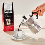 Bialetti - Moka Express: 3 Cups Ocak Üstü Espresso Pişirici - 130ml - Gümüş Renk - Alüminyum Gövde - Patentli Güvenlik Valfi - Tüm Ocak Türleri İçin Uygundur (İndüksiyon Hariç)