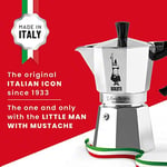Bialetti - Moka Express: 3 Cups Ocak Üstü Espresso Pişirici - 130ml - Gümüş Renk - Alüminyum Gövde - Patentli Güvenlik Valfi - Tüm Ocak Türleri İçin Uygundur (İndüksiyon Hariç)