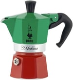 Bialetti - Moka Express Italia: 1 Cup Ocak Üstü Espresso Pişirici - 40ml - Karma Renk - Alüminyum Gövde - Patentli Güvenlik Valfi - Tüm Ocak Türleri İçin Uygundur (İndüksiyon Hariç)