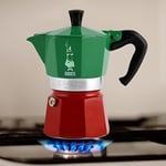 Bialetti - Moka Express Italia: 3 Cups Ocak Üstü Espresso Pişirici - 130ml - Karma Renk - Alüminyum Gövde - Patentli Güvenlik Valfi - Tüm Ocak Türleri İçin Uygundur (İndüksiyon Hariç)