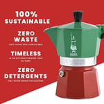Bialetti - Moka Express Italia: 3 Cups Ocak Üstü Espresso Pişirici - 130ml - Karma Renk - Alüminyum Gövde - Patentli Güvenlik Valfi - Tüm Ocak Türleri İçin Uygundur (İndüksiyon Hariç)