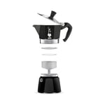 Bialetti - Moka Express Siyah: 6 Cups Ocak Üstü Espresso Pişirici - 270ml - Alüminyum Gövde - Patentli Güvenlik Valfi - Tüm Ocak Türleri İçin Uygundur (İndüksiyon Hariç)