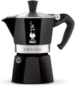 Bialetti - Moka Express Siyah: 6 Cups Ocak Üstü Espresso Pişirici - 270ml - Alüminyum Gövde - Patentli Güvenlik Valfi - Tüm Ocak Türleri İçin Uygundur (İndüksiyon Hariç)