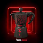 Bialetti - Moka Express Stranger Things: 6 Cups Ocak Üstü Espresso Pişirici, Müzikli, 270ml, Siyah, Patentli Güvenlik Valfi - Seçenekler: 3 Tazze, 6 Tazze
